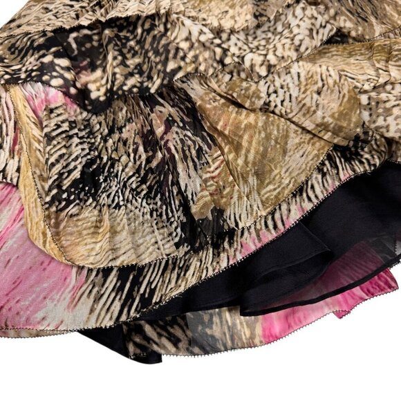 Diane von Furstenberg Brighton Pleated Silk Dress Sz.8 Tan Pink Strapless Event - Picture 11 of 16